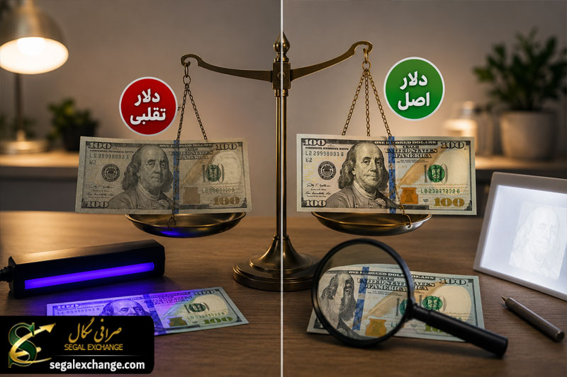 تشخیص دلار تقلبی از دلار اصل